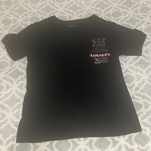 RGSTR Mens Black Loyalty Graphic Print Crew Neck Short Sleeve T Shirt‎